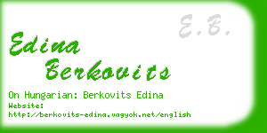 edina berkovits business card